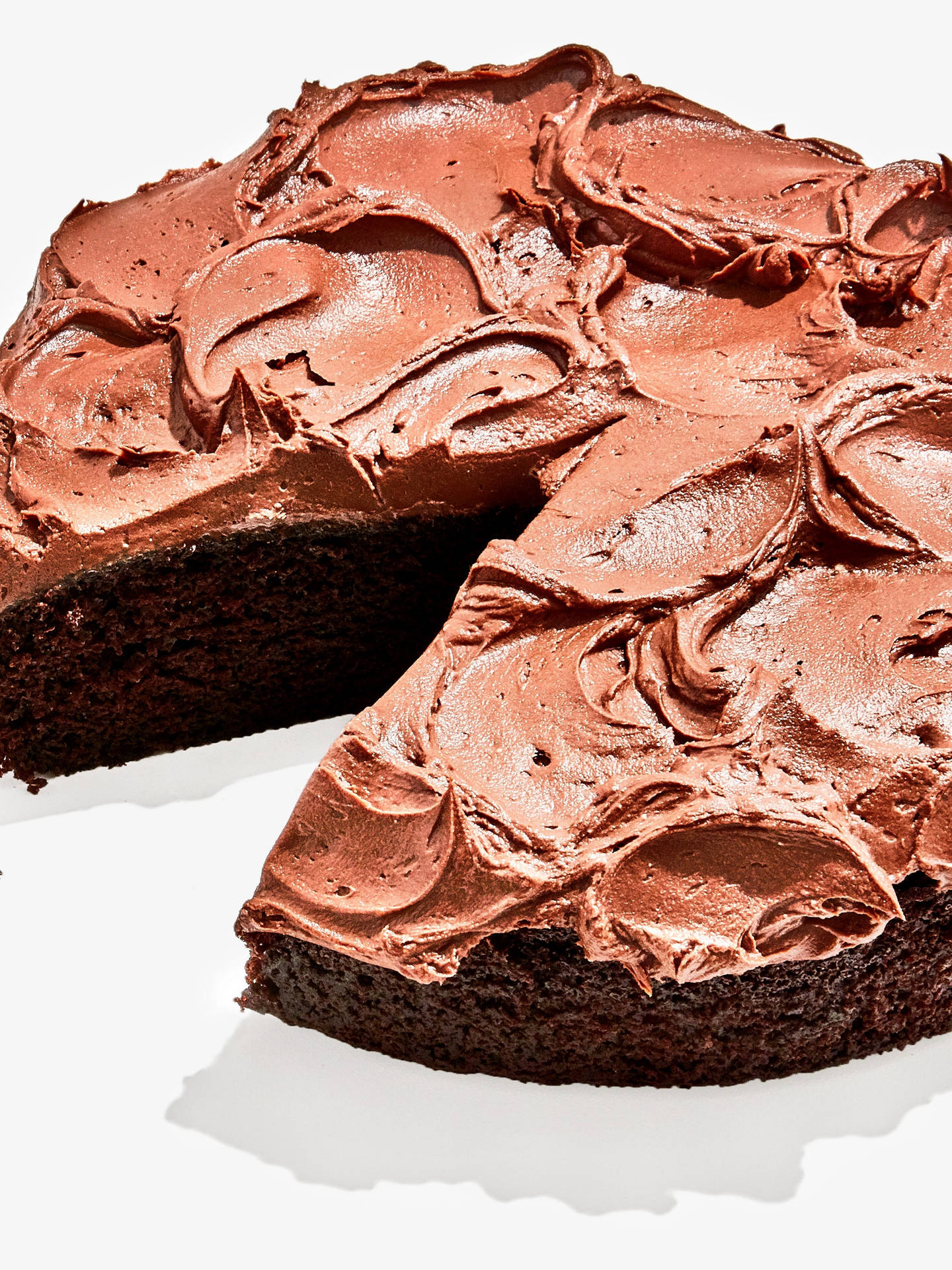 Stylish Food Photography Double Chocolate Cake Wallpaper