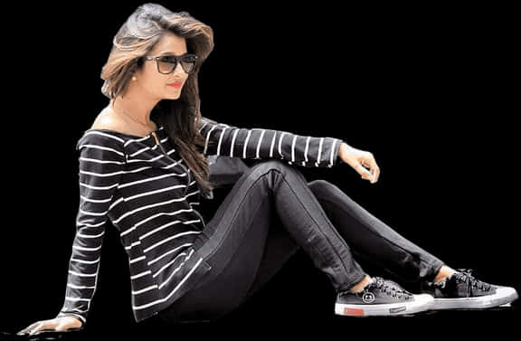 Stylish Girl Sitting Pose For Picsart PNG