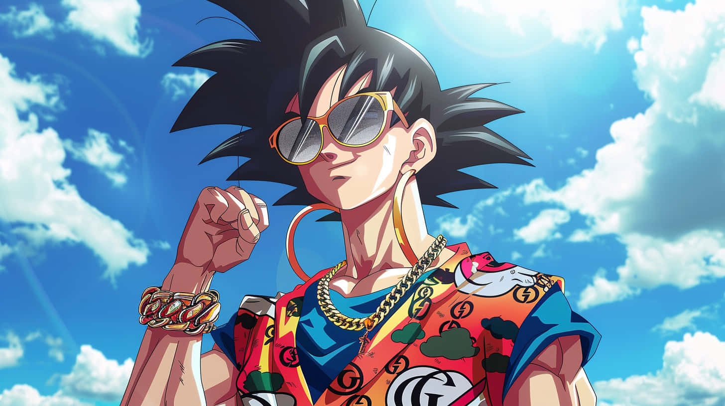 Download Stylish Goku Gucci Crossover Wallpaper | Wallpapers.com