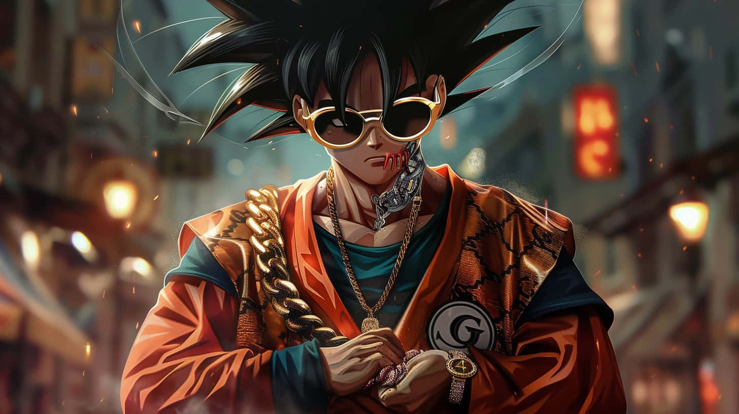 Stylish Goku Gucci Fusion Wallpaper