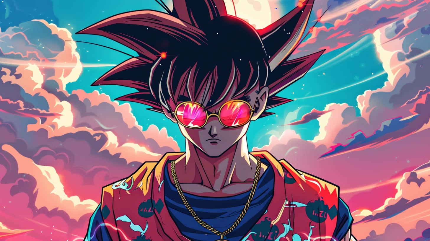 Download Stylish Goku With Sunglasses Wallpaper | Wallpapers.com