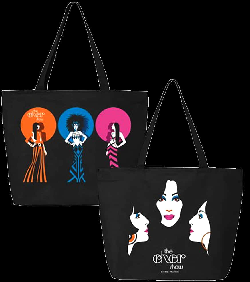Stylish Graphic Tote Bags PNG