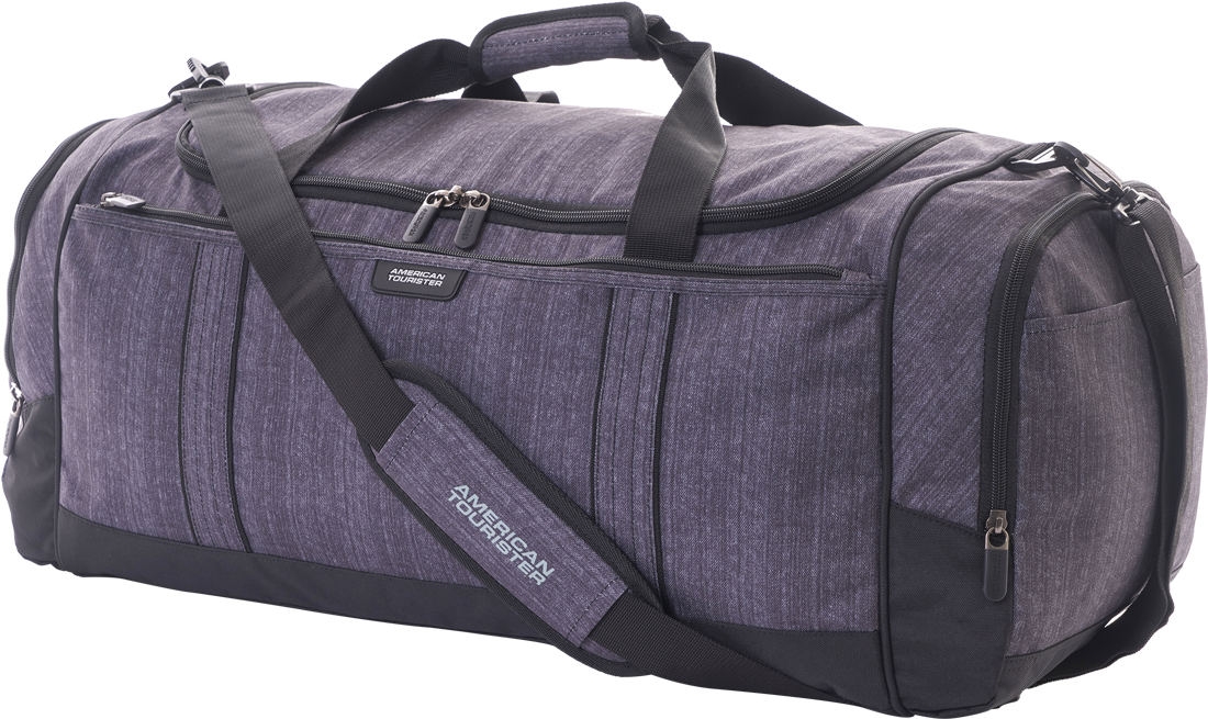 Stylish Gray Travel Duffel Bag PNG