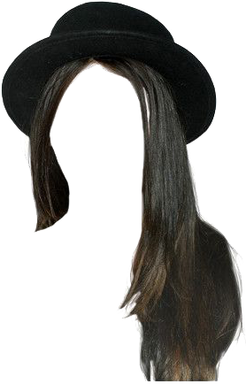 Stylish Hat Long Hair Silhouette PNG