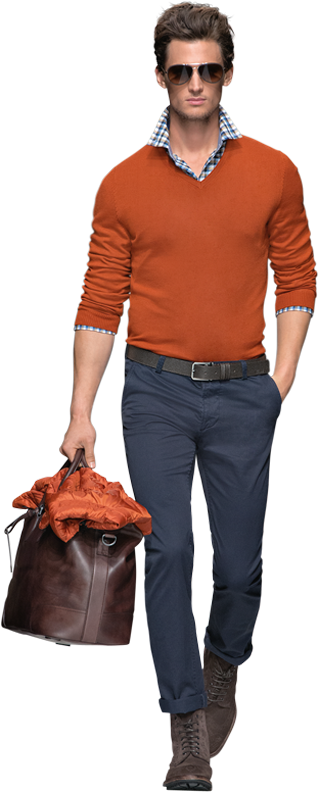 Stylish Man Casual Fall Outfit PNG