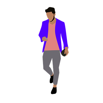 Stylish Man Walking Illustration PNG