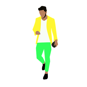 Stylish Man Walking Illustration PNG