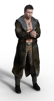 Stylish Manin Fur Coat PNG