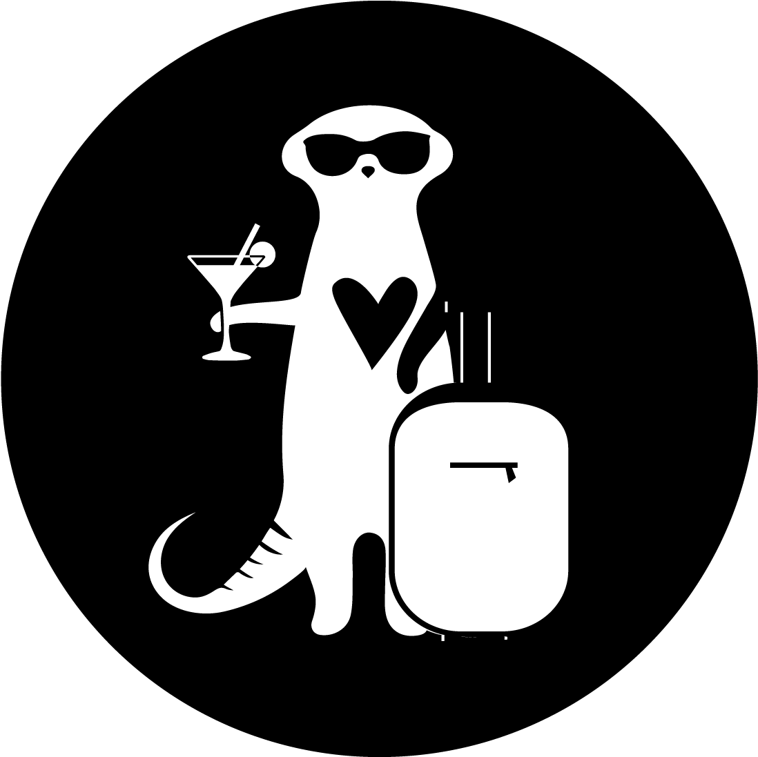 Stylish Meerkat Traveler PNG