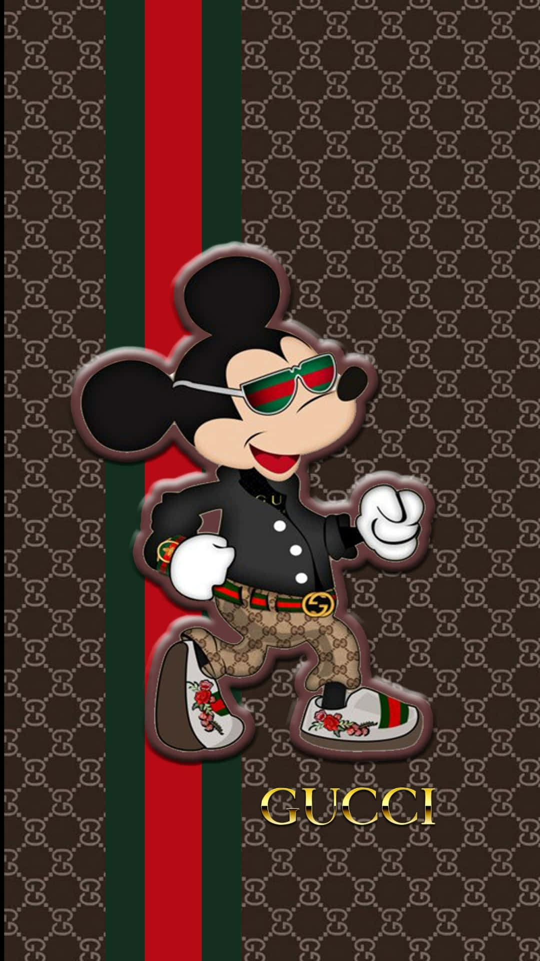 Stylish Mickey Gucci Background Wallpaper