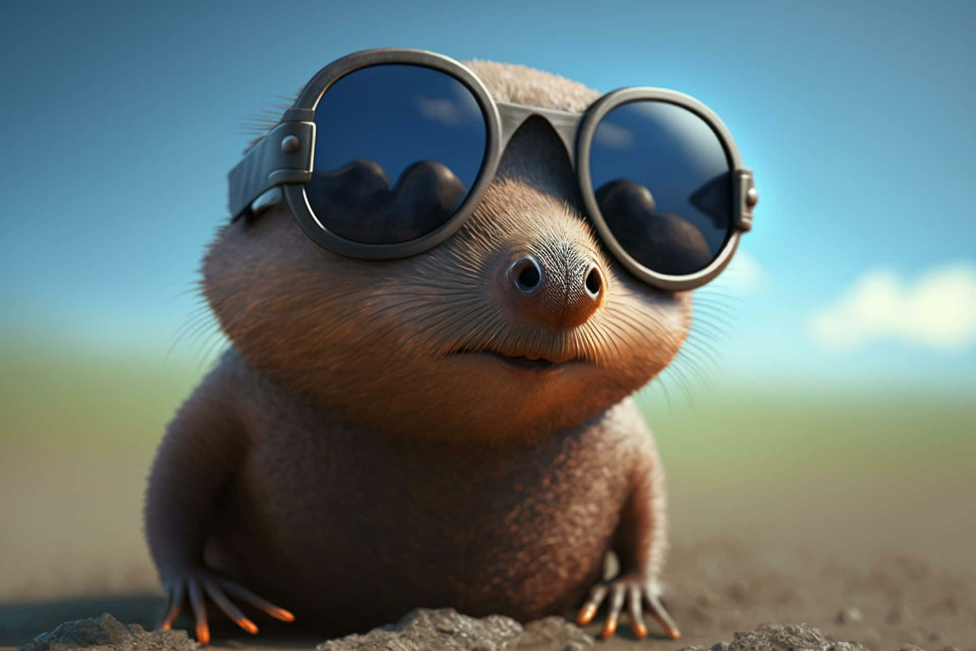 Stylish Mole With Sunglasses Wallpaper