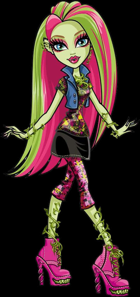 Stylish Monster High Character PNG