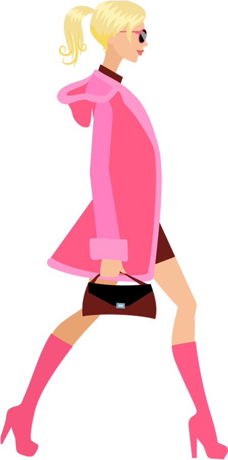 Stylish Pink Coat Fashion Illustration PNG