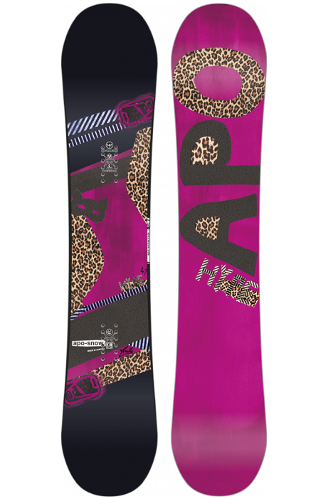 Stylish Pink Leopard Snowboard Design PNG