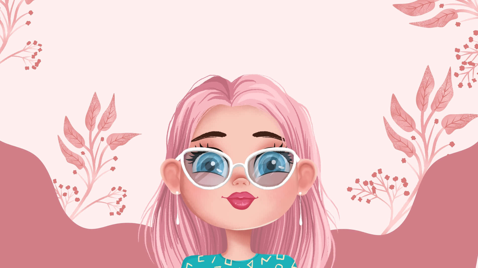 Stylish Preppy Girl Cartoon Character Wallpaper