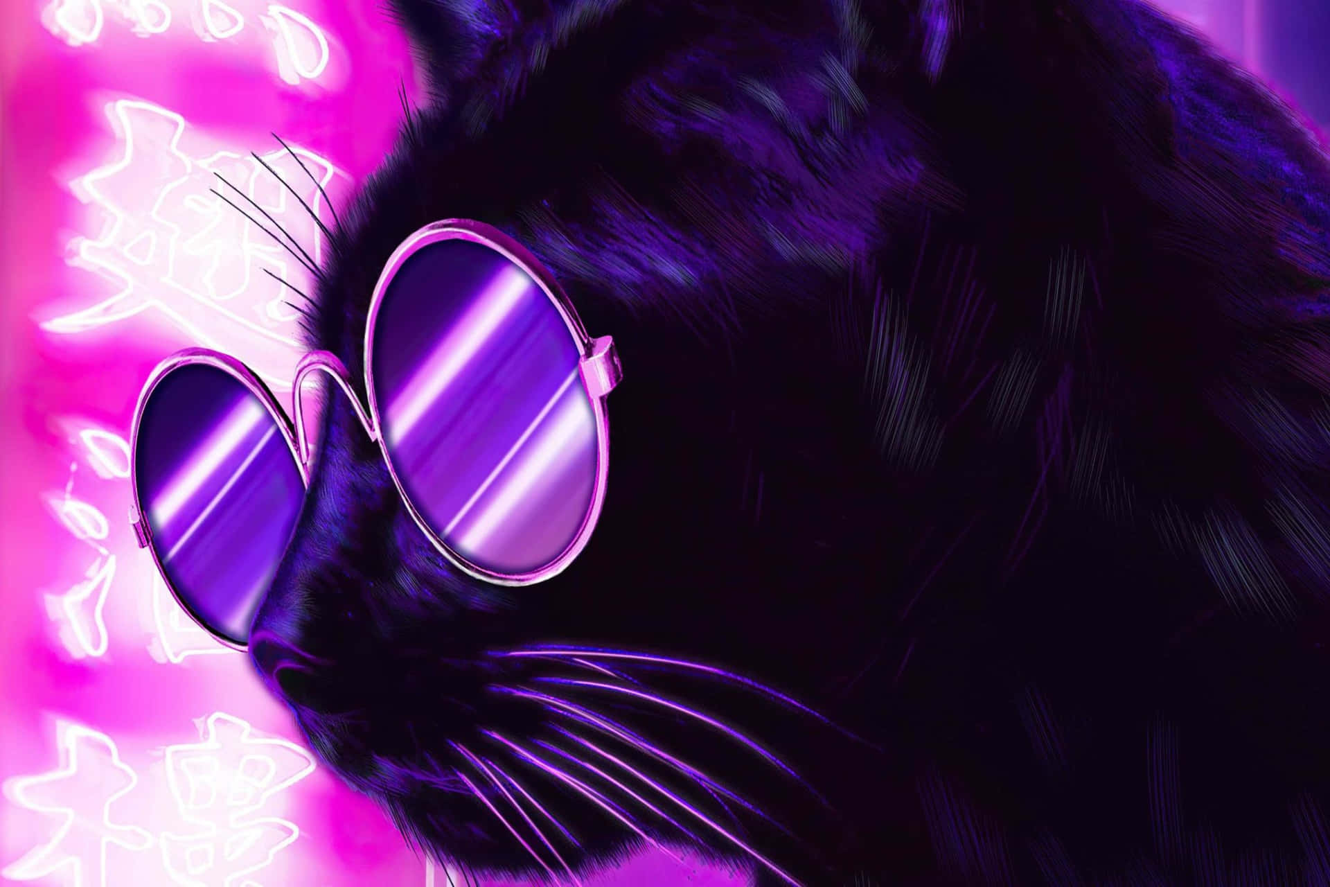 Stylish Purple Sunglasses Cat.jpg Wallpaper