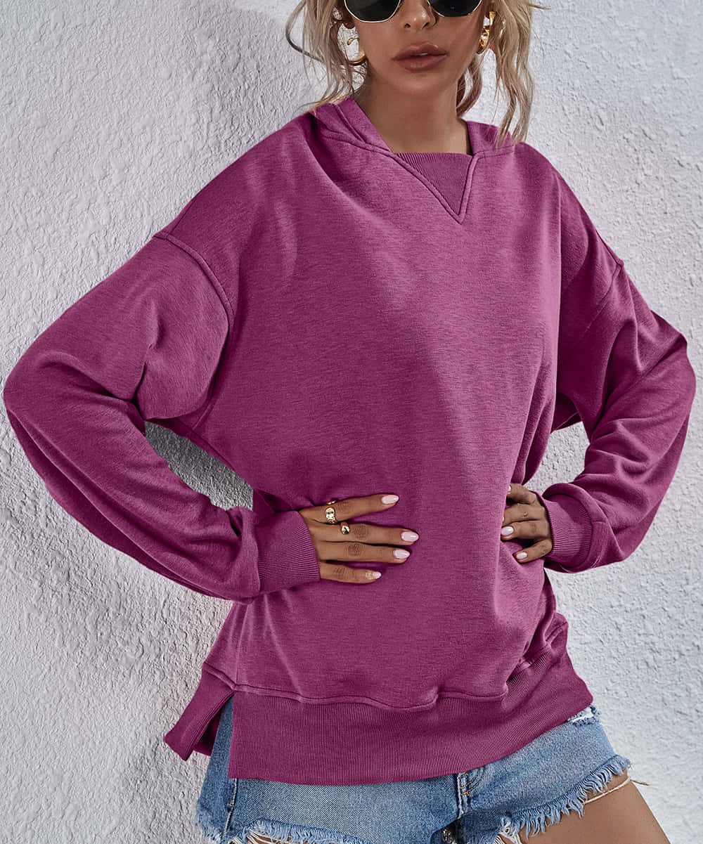 Stylish Purple Sweatshirt Outfit Wallpaper
