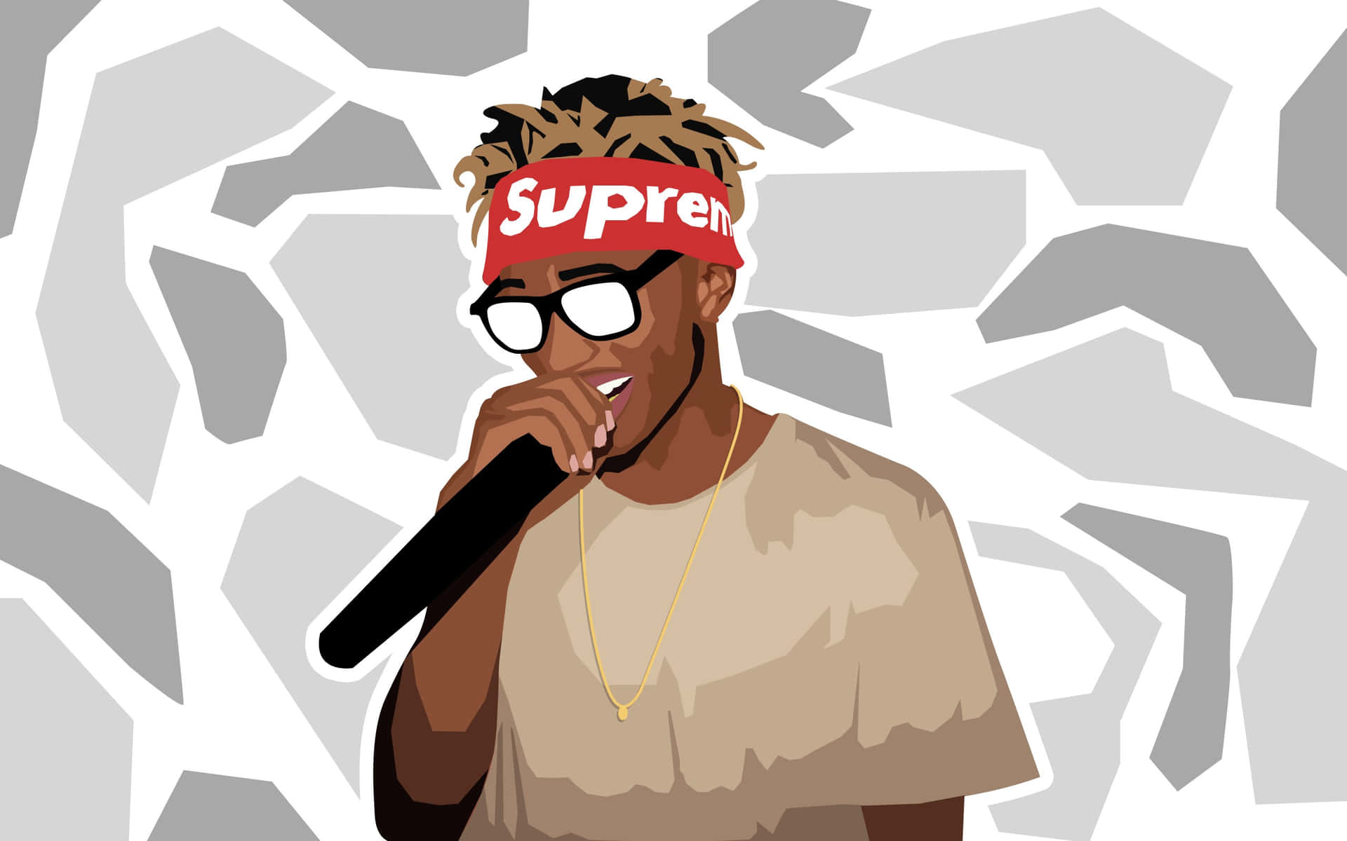 Stijlvolle Rapper Vector Illustratie Achtergrond