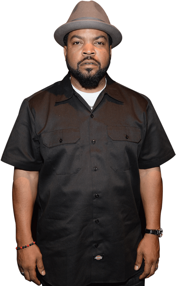 Stylish Rapperin Hatand Black Shirt PNG