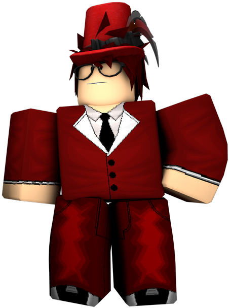 Stylish Roblox Avatar Red Suit PNG
