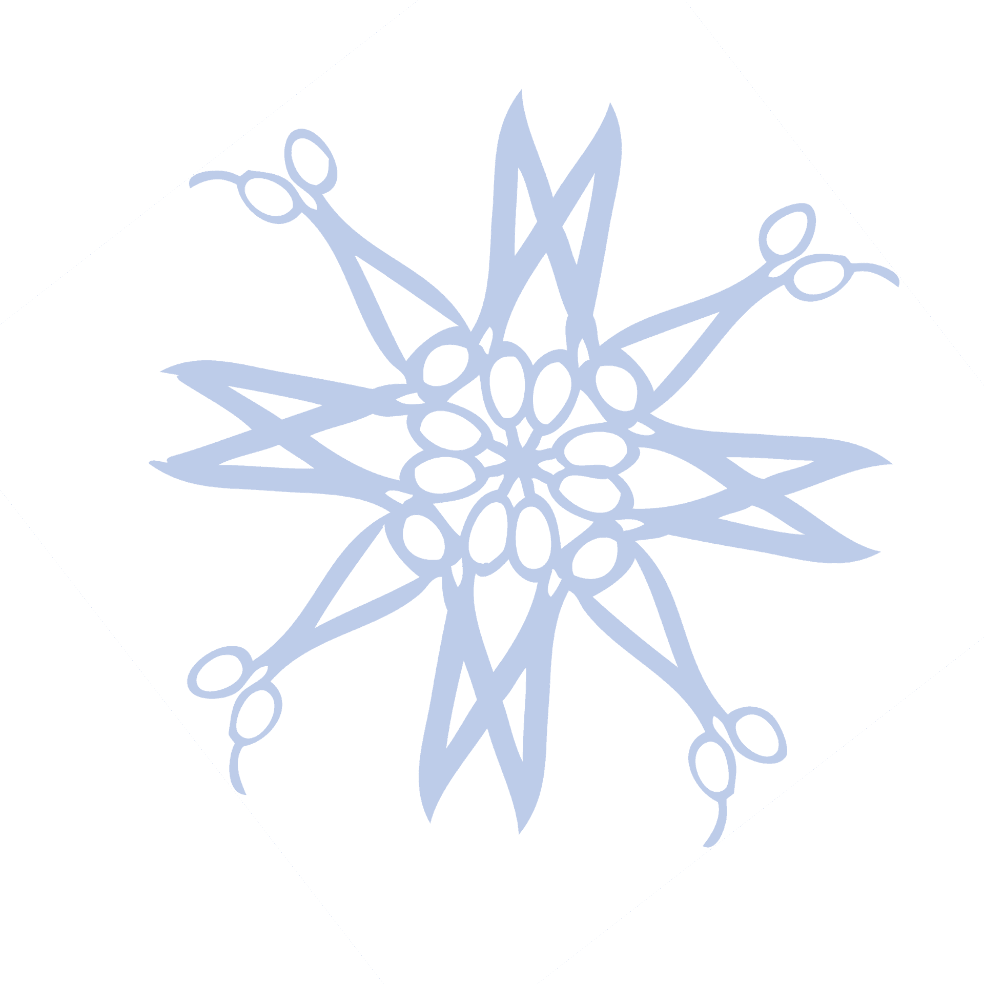 Stylish Scissors Snowflake Logo PNG