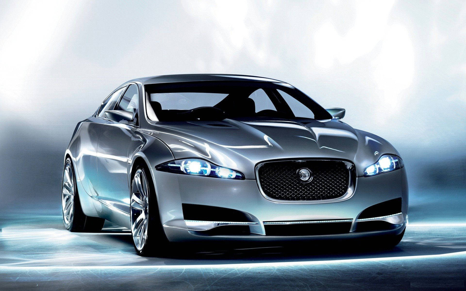 A Luxurious Silver Jaguar Wallpaper