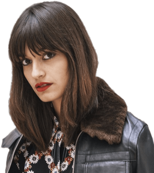 Stylish Singerin Leather Jacket PNG