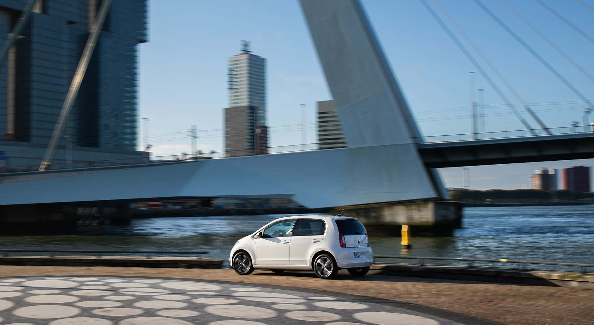 Stylish Skoda Citigo In Urban Landscape Wallpaper