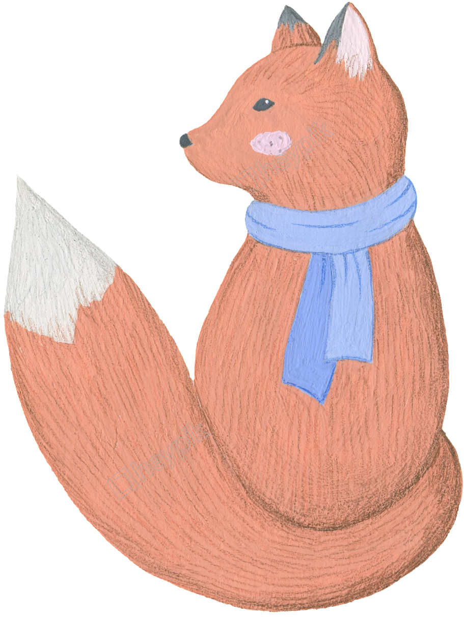 Stylish Squirrelin Blue Scarf PNG