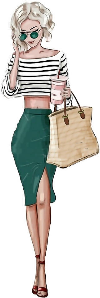 Stylish Summer Outfit Illustration PNG
