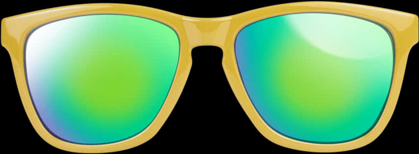 Stylish Sunglasses Green Gradient Lenses PNG