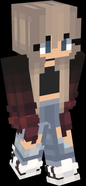 Stylish Teen Minecraft Skin PNG