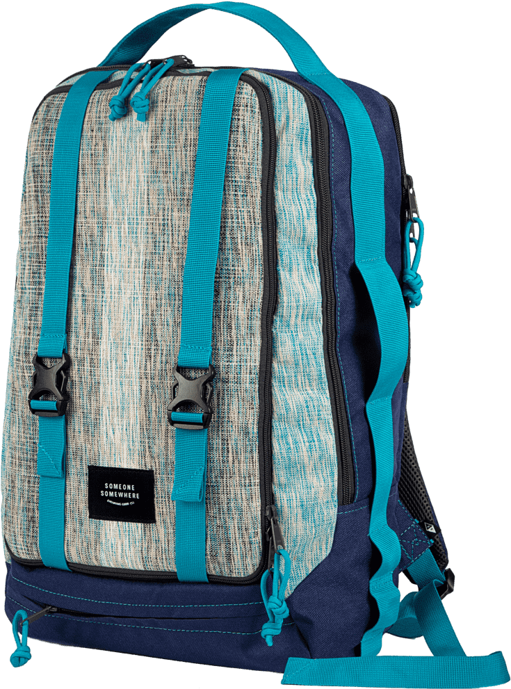 Download Stylish Travel Backpack Blue Stripes | Wallpapers.com