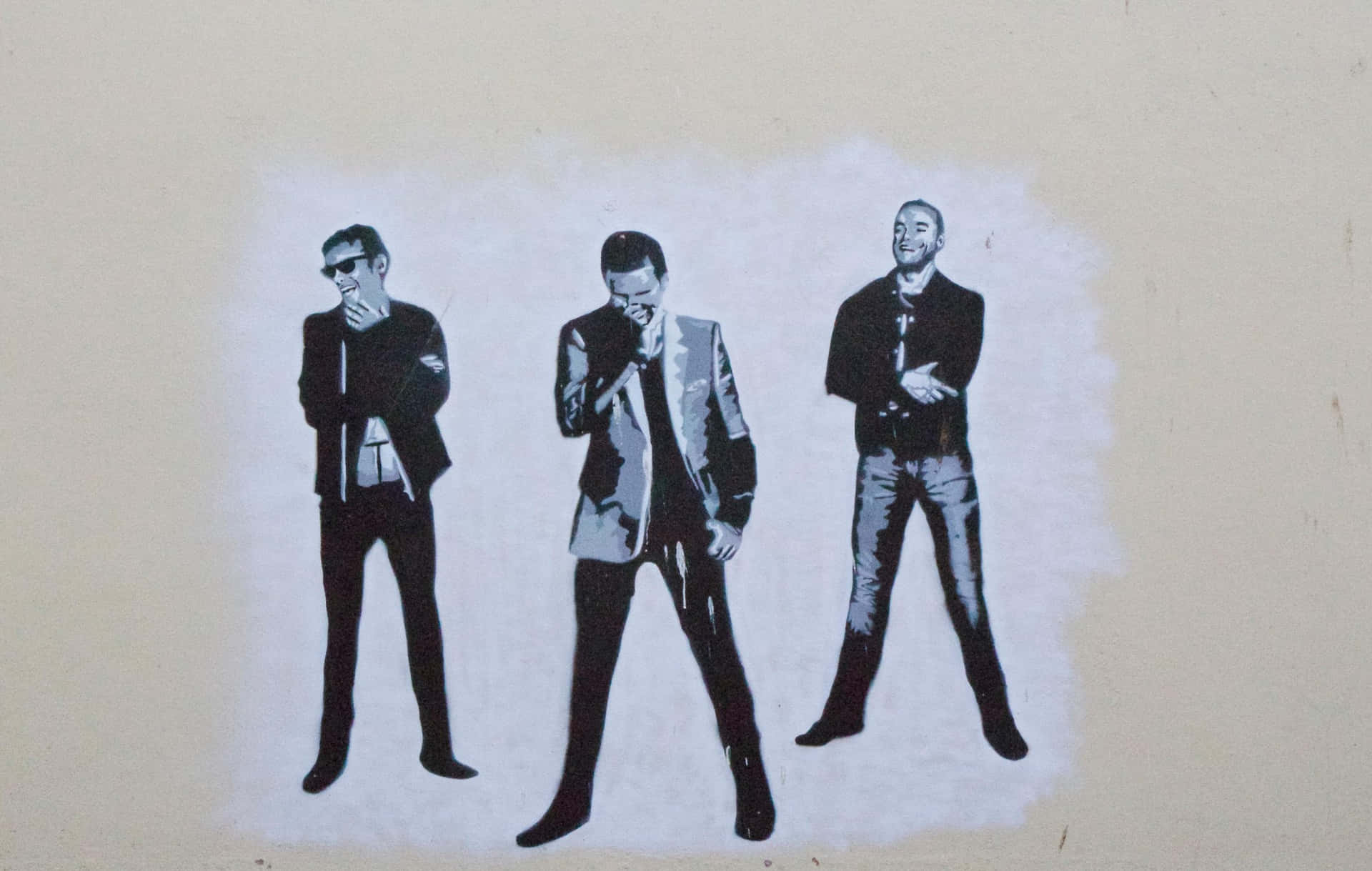 Stylish Trio Street Art Wallpaper