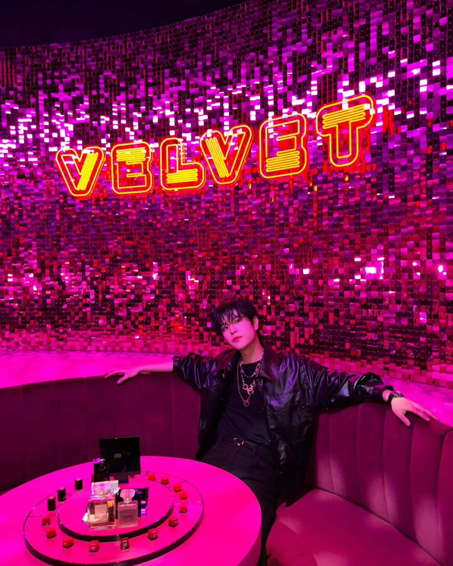 Stylish Velvet Lounge Scene Wallpaper