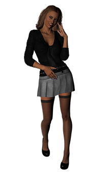 Stylish Woman Posingin Dark Background PNG