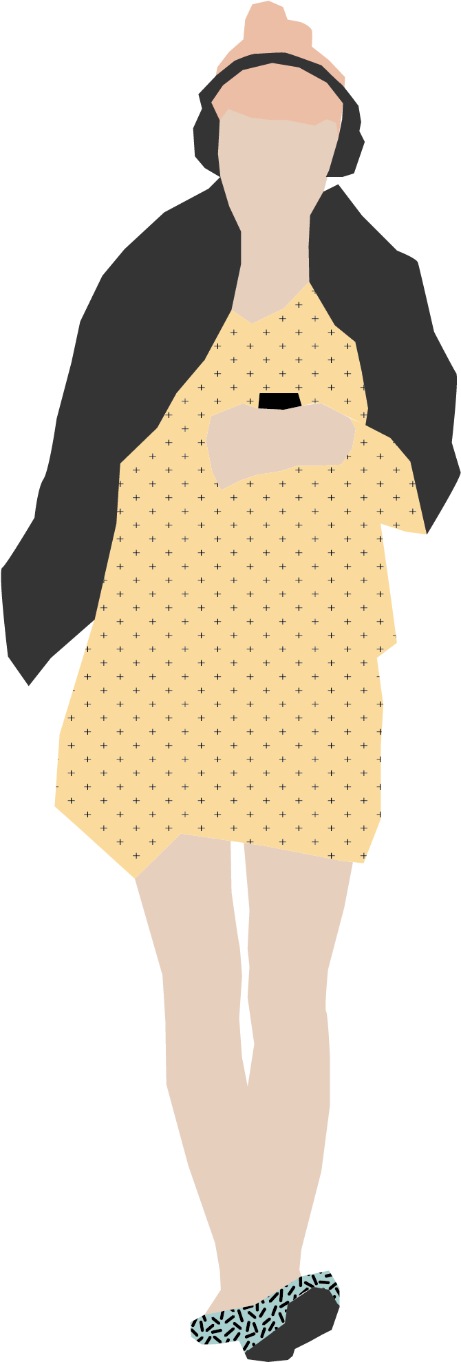 Stylish Woman Vector Illustration PNG