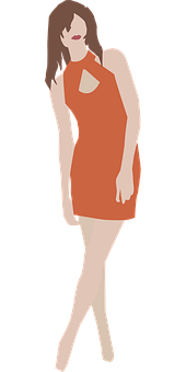 Stylish Woman Vector Illustration PNG
