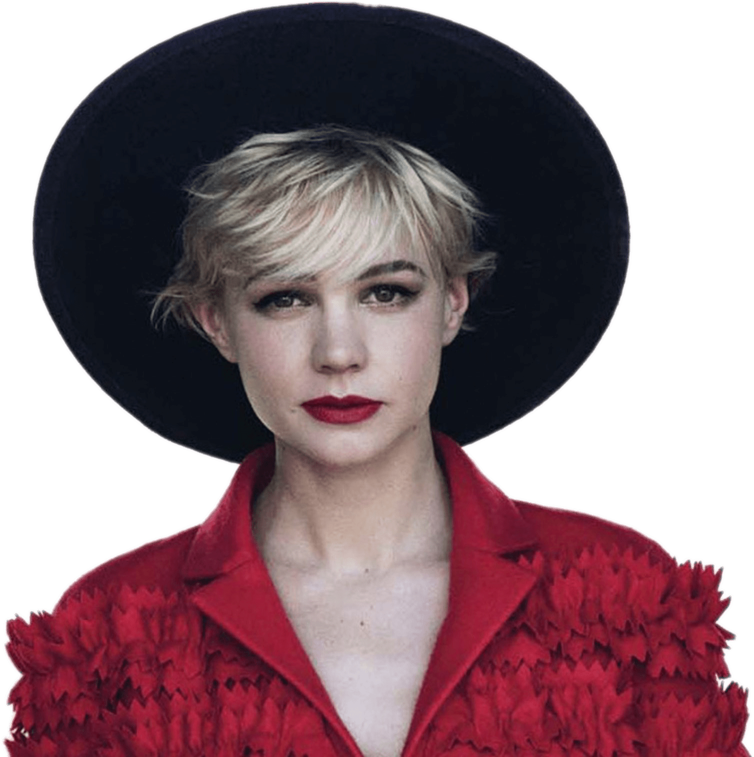 Stylish Womanin Black Hatand Red PNG