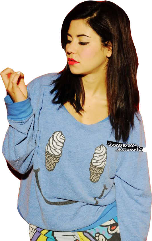 Stylish Womanin Blue Sweater PNG