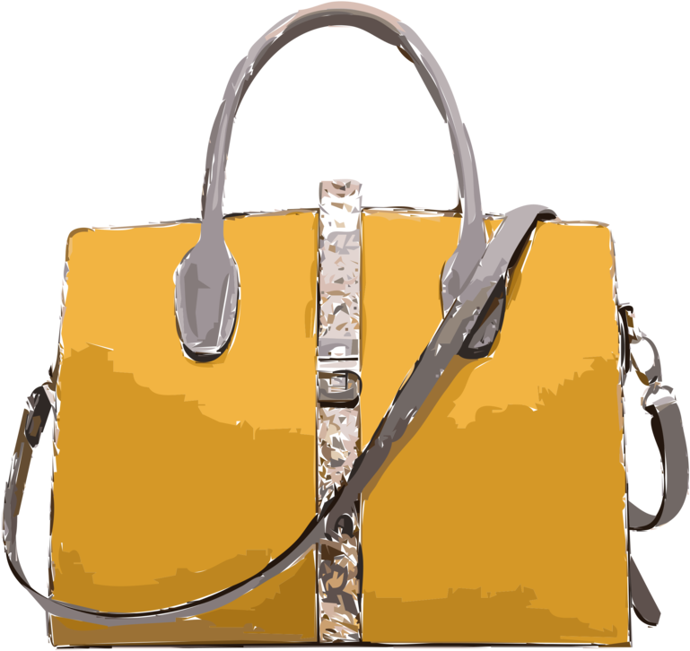 Stylish Yellow Handbag Illustration PNG