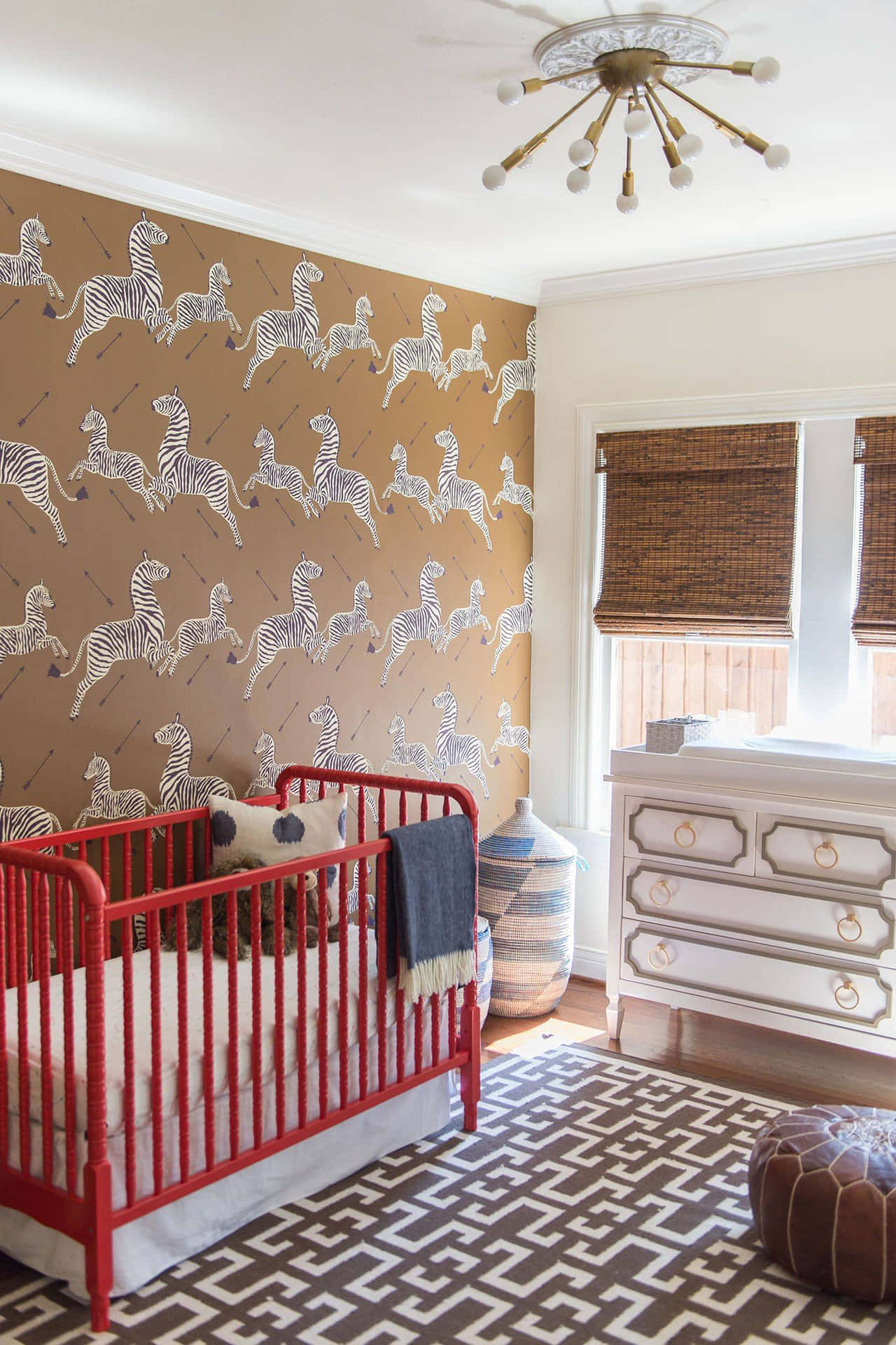 Stylish Zebra Themed Nursery Wallpaper