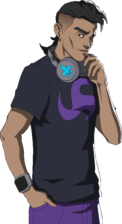 Stylish_ Animated_ Character_with_ Headphones PNG