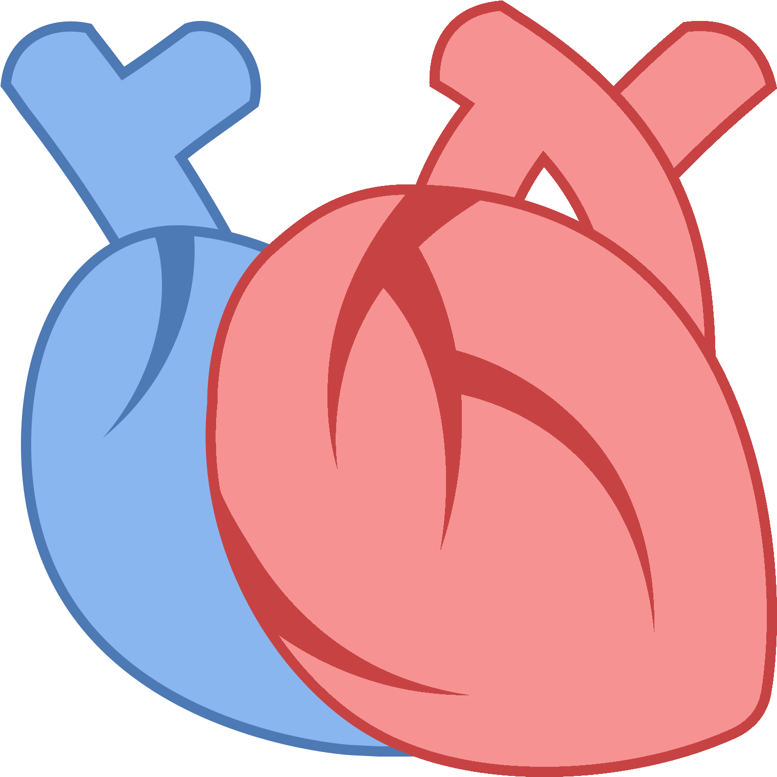 Stylized Anatomical Heart Icon PNG
