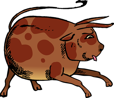Stylized Ancient Egyptian Art Pig PNG