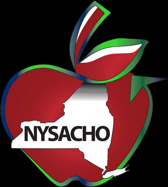 Stylized Apple N Y S A C H O Logo PNG