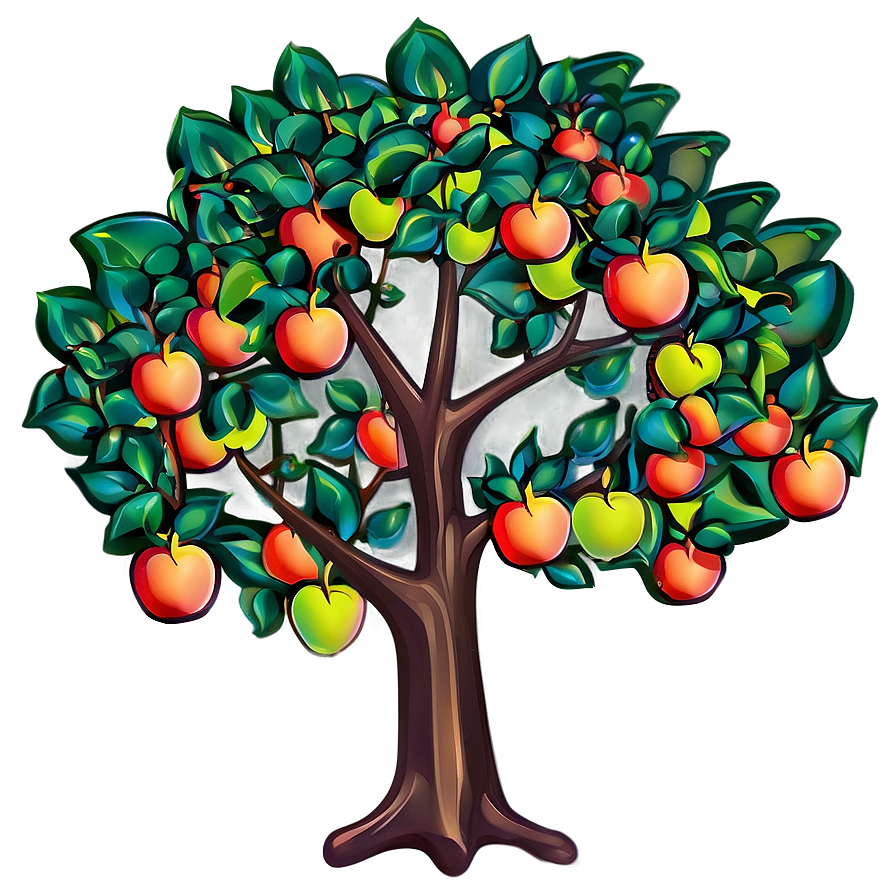 Stylized Apple Tree Png Iyd87 PNG