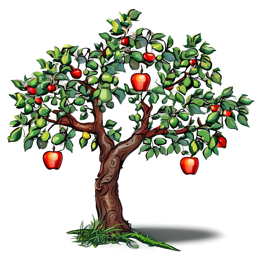Stylized Apple Tree Png Oqb PNG