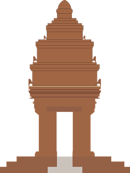 Stylized Asian Pagoda Illustration PNG