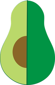 Stylized Avocado Half Illustration PNG